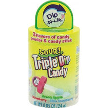 Load image into Gallery viewer, Dip-N-LIk Triple Dip Candy Sour 24g.