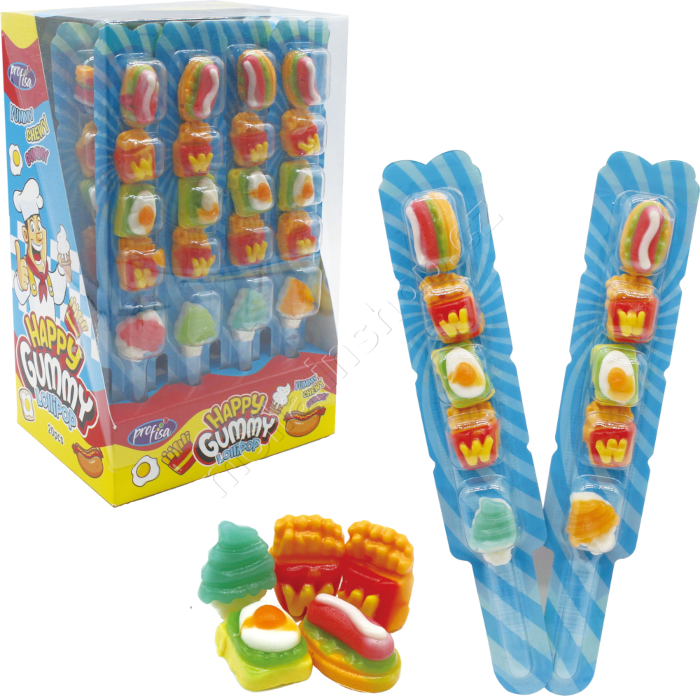 Happy Gummy Fast Food Lollipop 13g