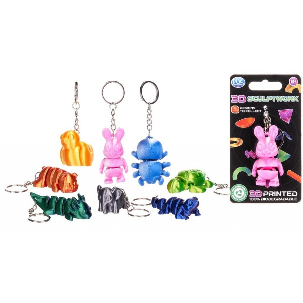 3D Sculptworx Keyring Assorted