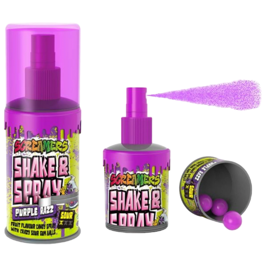 Screamers Shake & Spray Purple Razz.
