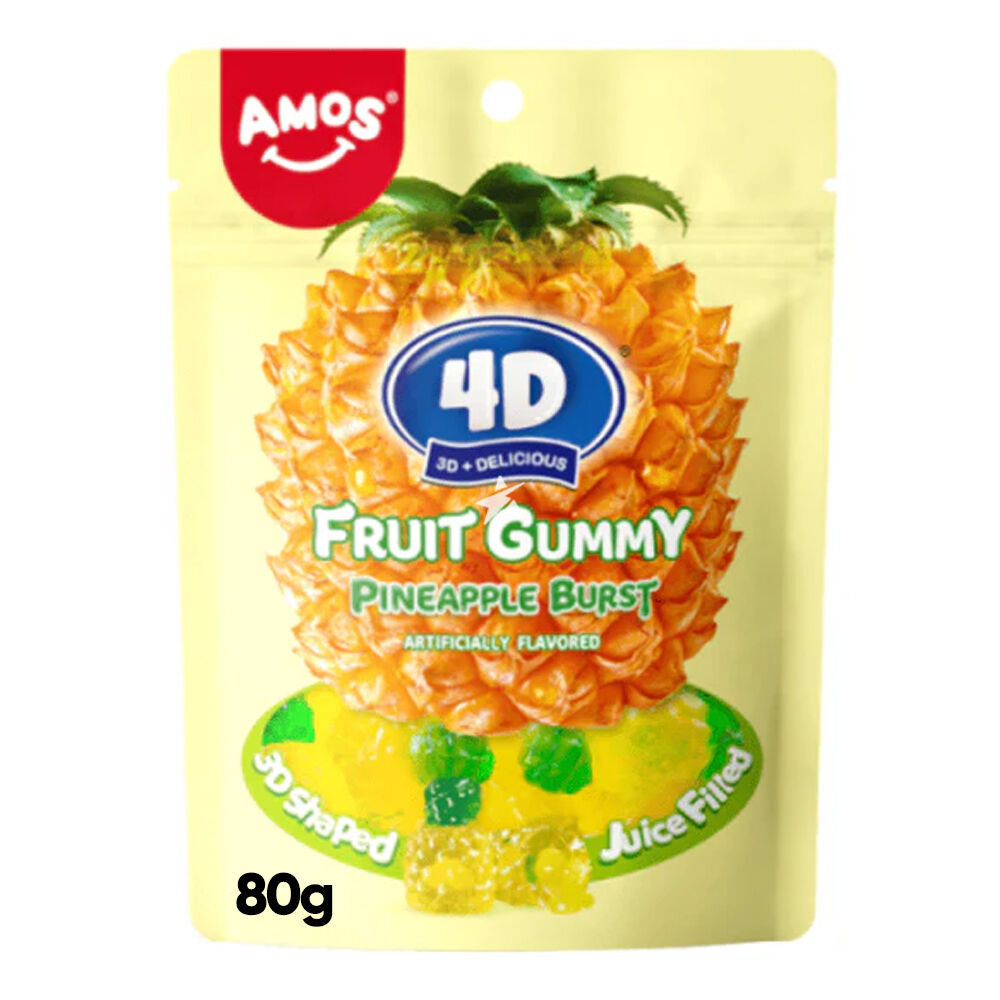 Amos 4D Fruit Gummy Pineapple Burst 80g