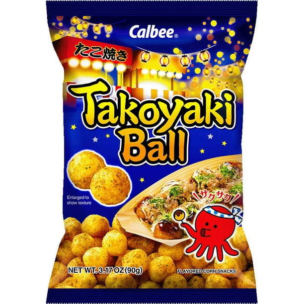 Takoyaki Ball Japanese Style BBQ Sauce Corn Puffs 90g