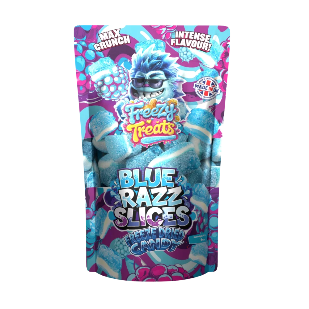 Freezy Treats Blue Razz Slices Freeze Dried Candy (9 Pieces)