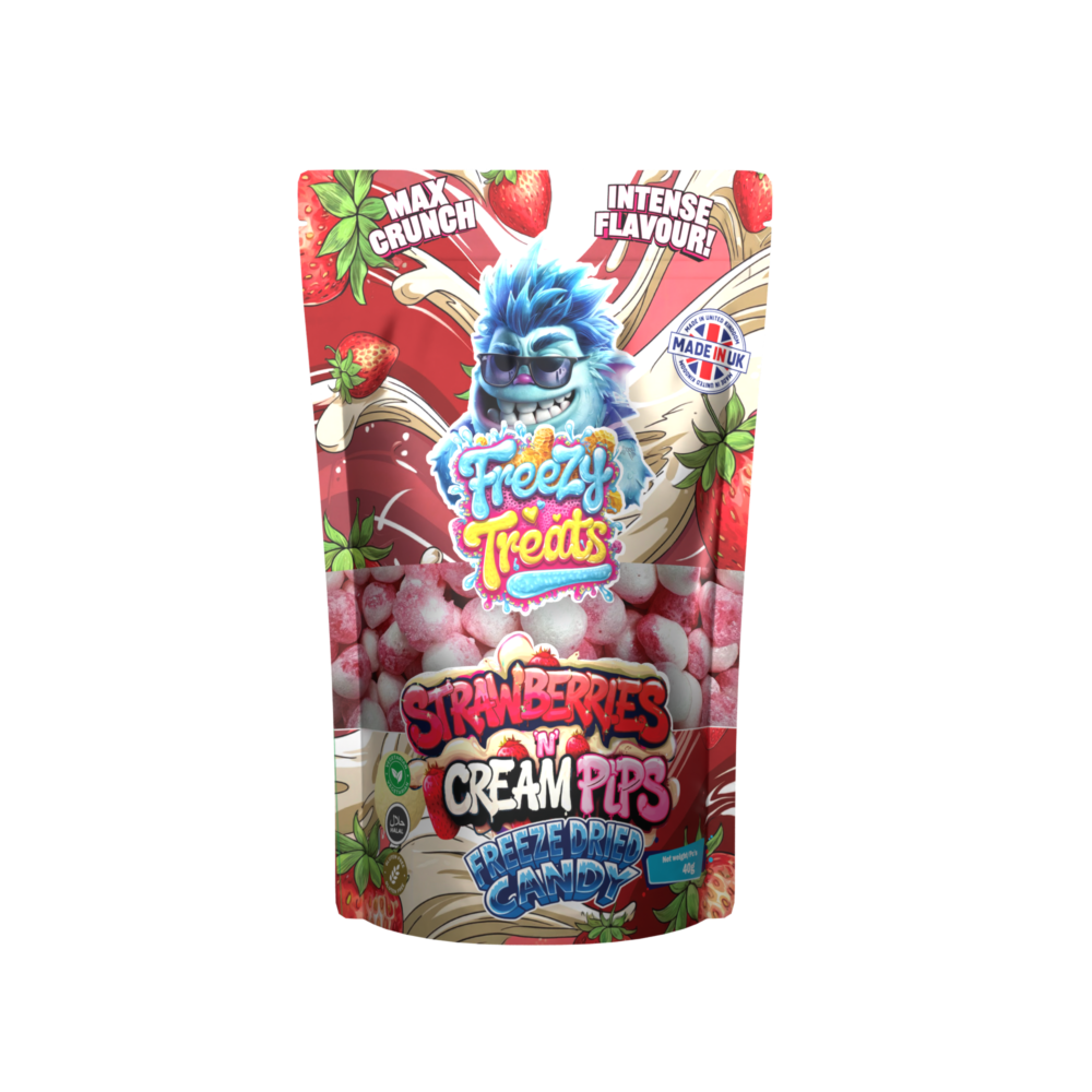 Freezy Treats Strawberries 'N' Cream Pips Freeze Dried Candy 40g