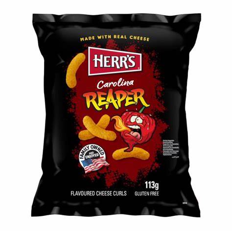 Herrs Carolina Reaper Cheese Curls 113g.