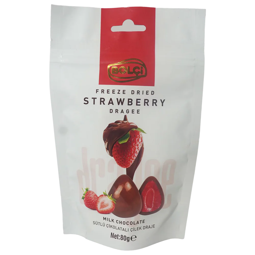 Bolci Freeze Dried Strawberry Dragee Milk Chocolate 80g