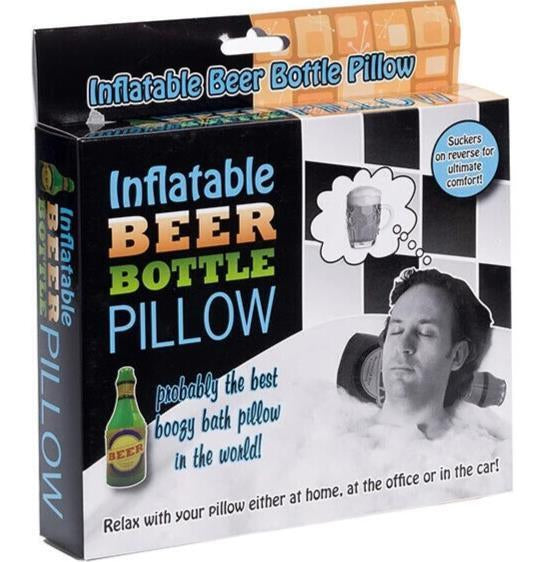 Inflatable Beer Bottle Bath Pillow