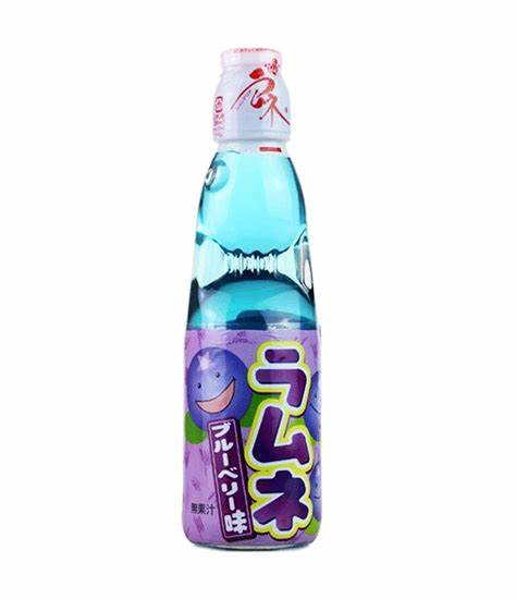 HATA Ramune Drink Blueberry 200ml.