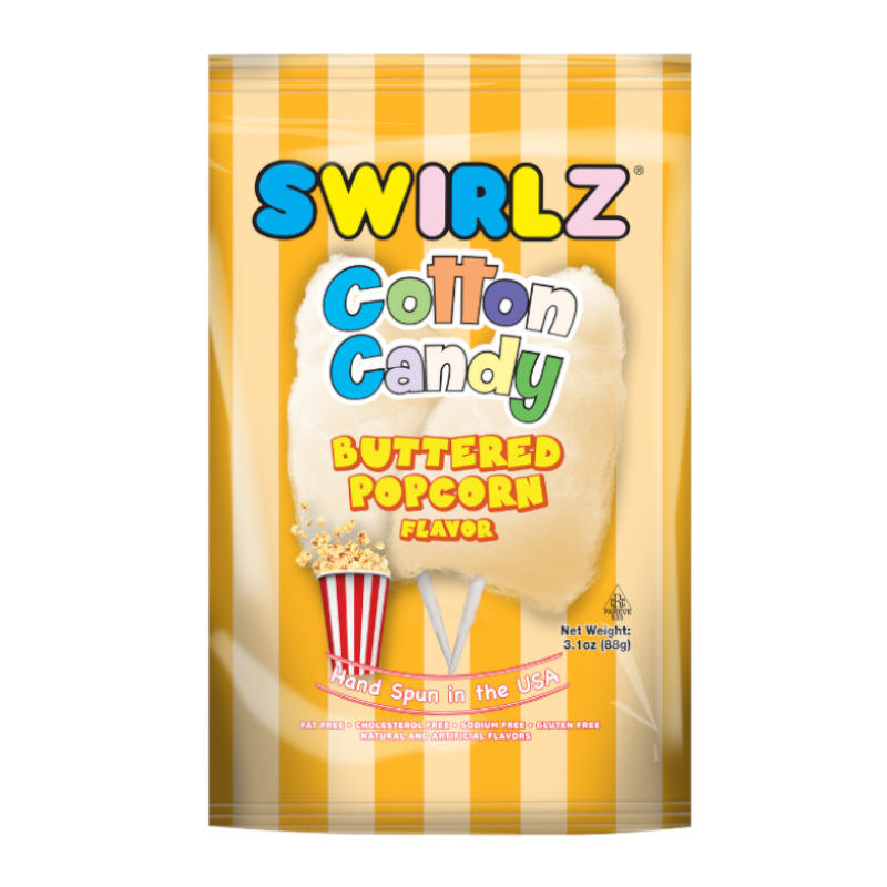 Swirlz Buttered Popcorn Flavour Cotton Candy.